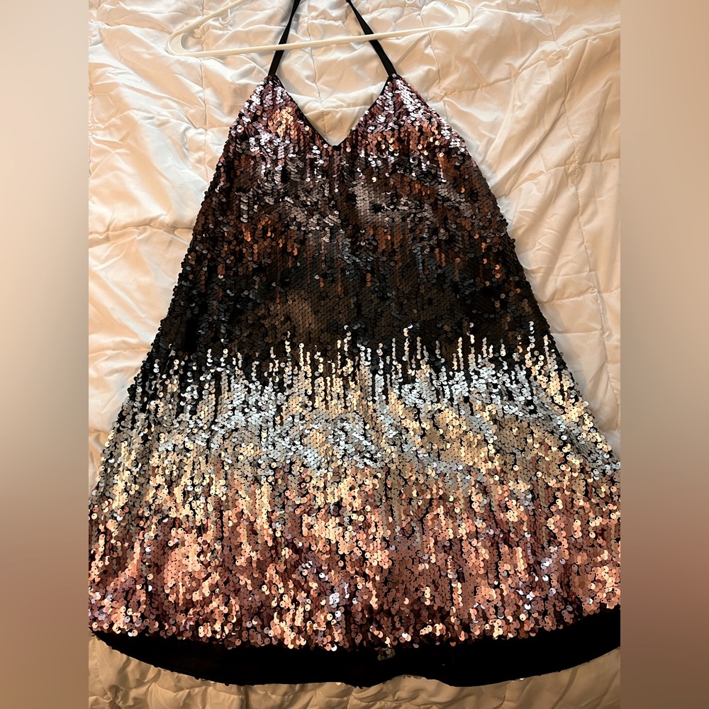 Sequined Halter Dress